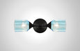 Bottle Glass Linear Double Sconce