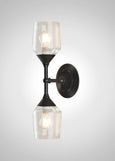 Bottle Glass Linear Double Sconce