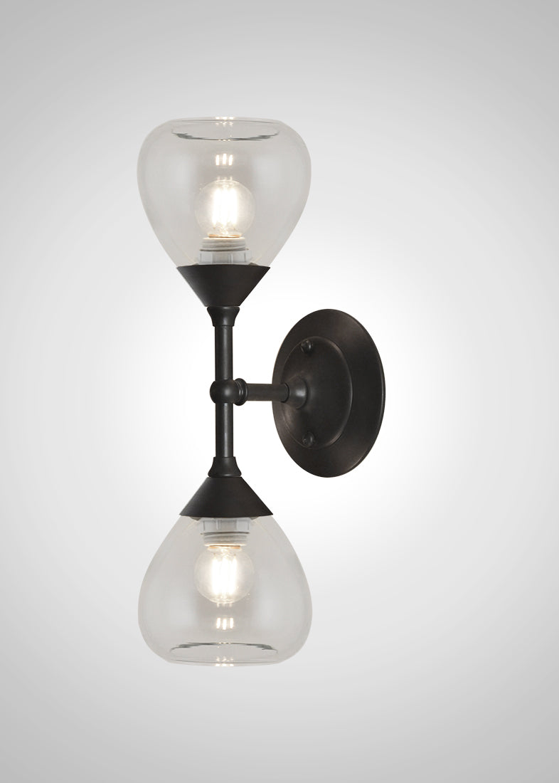 Dune Glass Dewdrop Linear Double Sconce