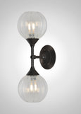 Mirage Glass Small Globe Linear Double Sconce