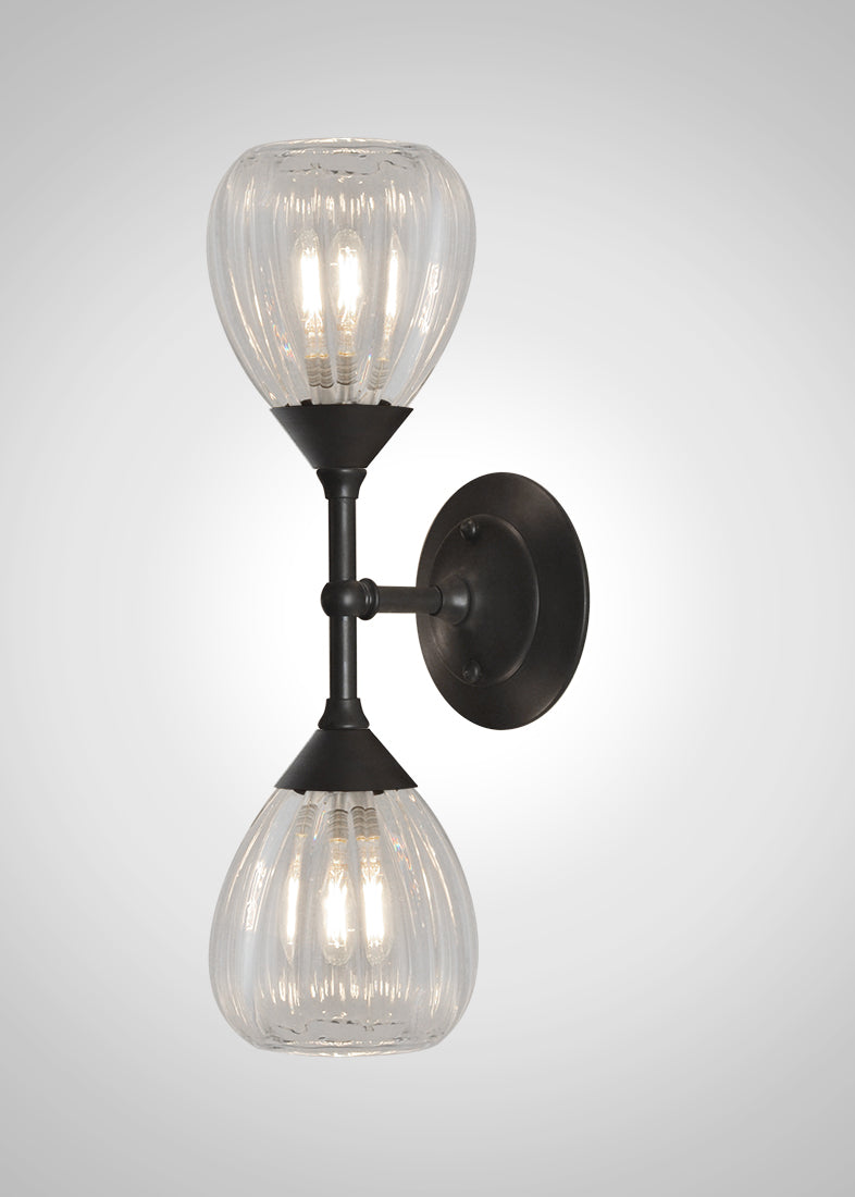 Mirage Glass Small Teardrop Linear Double Sconce