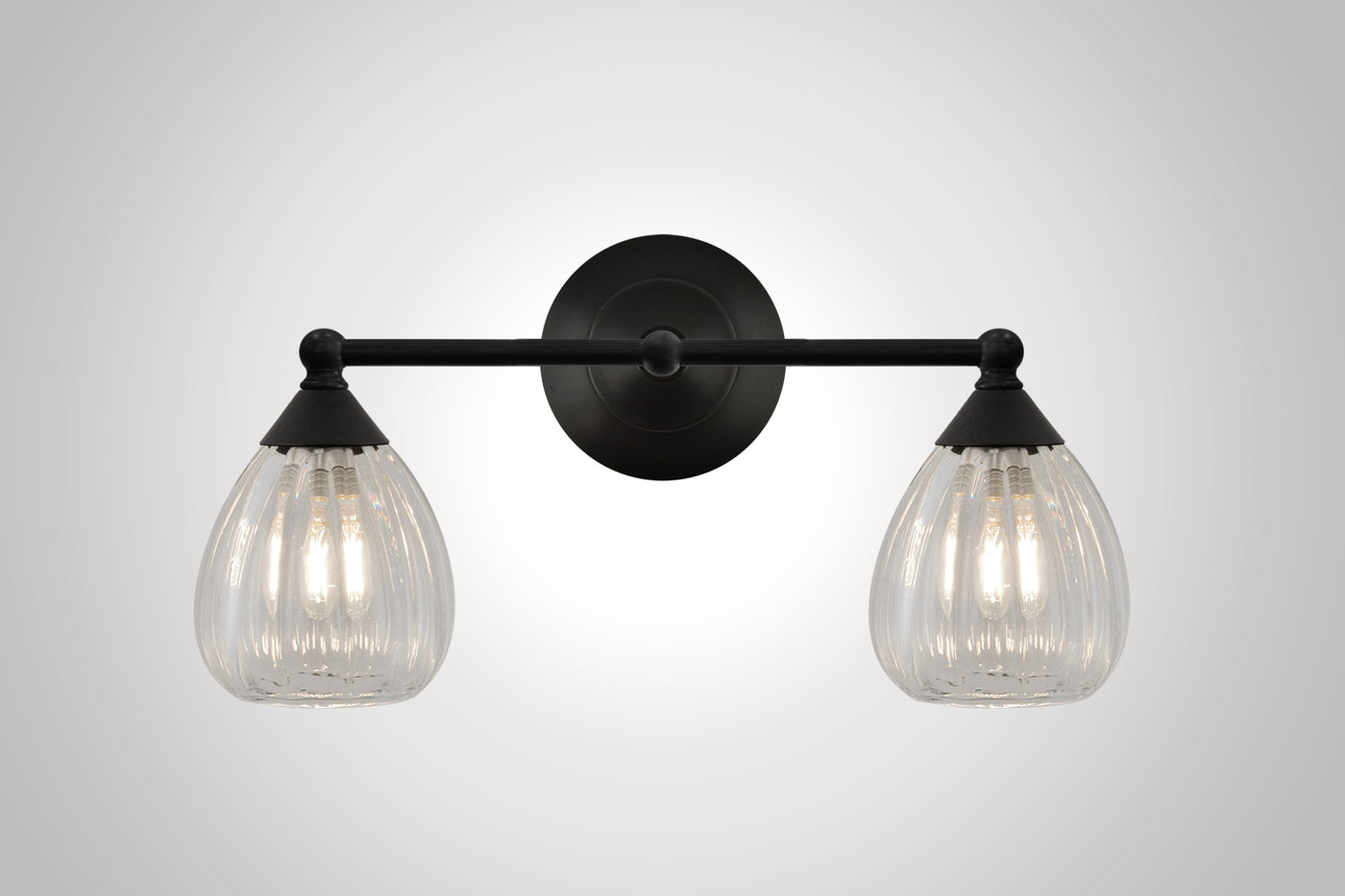 Mirage Glass Small Teardrop Acacia Double Tee Sconce