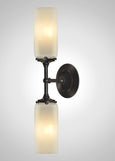 Prairie Glass Opal Optic Linear Double Sconce