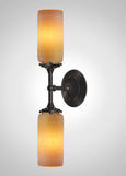 Prairie Glass Spotted Cylinder Linear Double Sconce