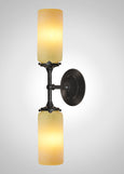 Prairie Glass Spotted Cylinder Linear Double Sconce