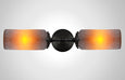 Prairie Glass Spotted Cylinder Linear Double Sconce