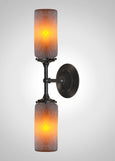 Prairie Glass Spotted Cylinder Linear Double Sconce