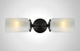 Prairie Glass Opal Optic Linear Double Sconce