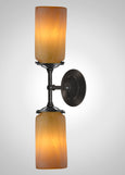 Prairie Glass Spotted Cylinder Linear Double Sconce