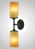 Prairie Glass Spotted Cylinder Linear Double Sconce