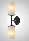 Prairie Glass Spotted Cylinder Linear Double Sconce