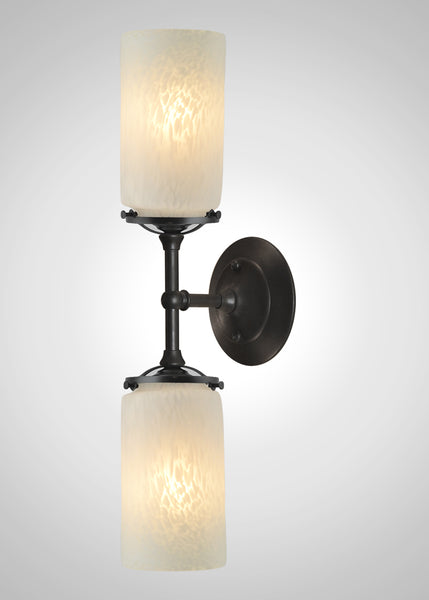 Prairie Glass Spotted Cylinder Linear Double Sconce