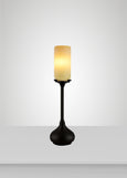 Prairie Glass Spotted Cylinder Acacia Table Lamp