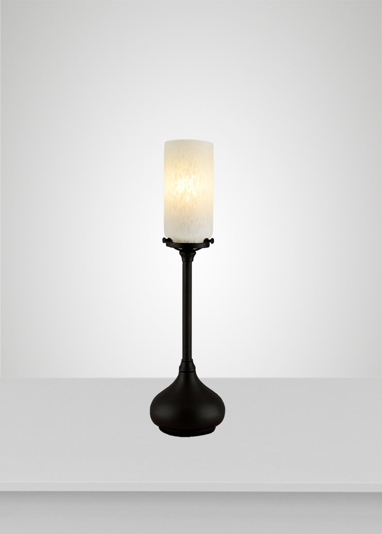 Prairie Glass Spotted Cylinder Acacia Table Lamp