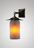 Prairie Glass Spotted Cylinder Black Oak Hanging Sconce