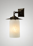 Prairie Glass Spotted Cylinder Black Oak Hanging Sconce