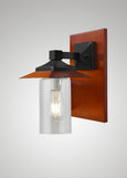 Alpine Glass Black Oak Classic Exterior Sconce