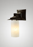 Prairie Glass Spotted Cylinder Black Oak Small Exterior Sconce