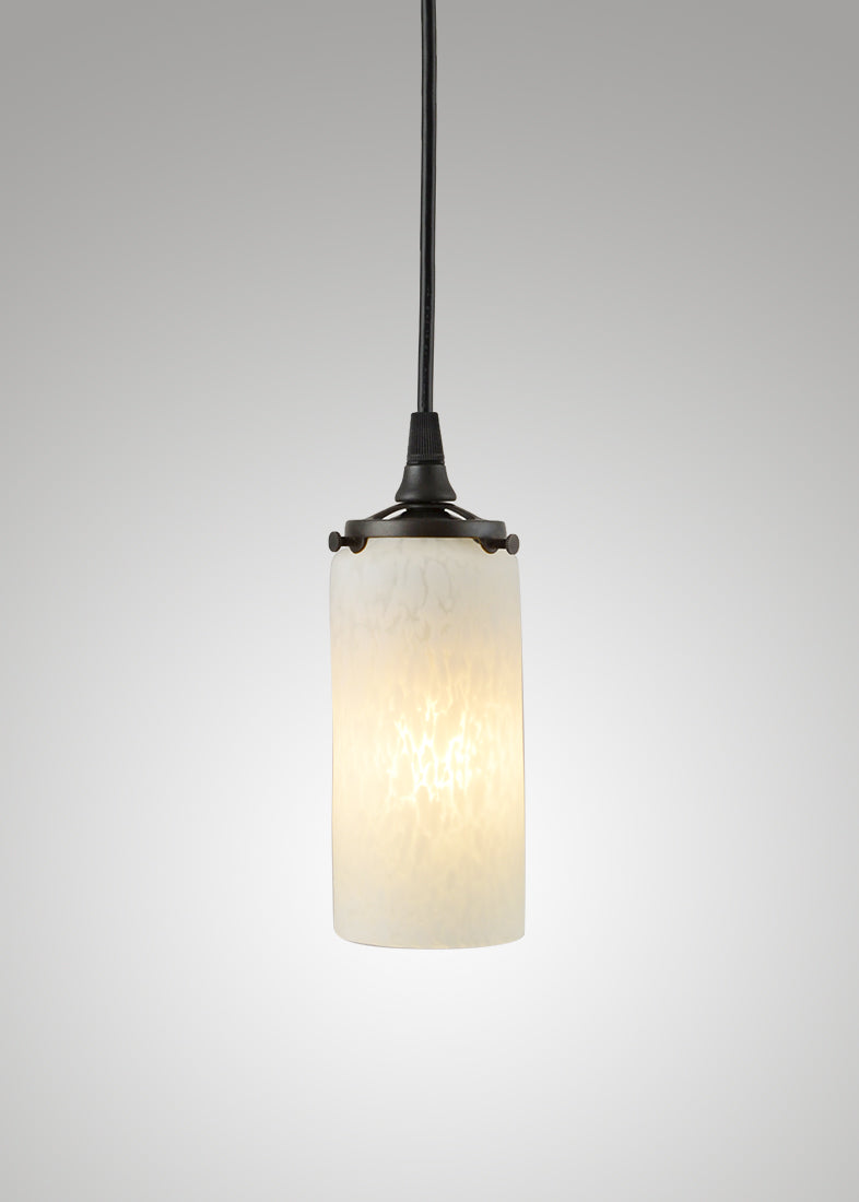 Prairie Glass Spotted Cylinder Pendant