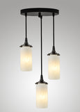 Prairie Glass Spotted Cylinder Rainshower Pendant