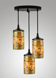 Prairie Glass Cal Poppy Cylinder Rainshower Pendant