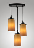 Prairie Glass Spotted Cylinder Rainshower Pendant