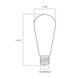 6.5W LED Edison Bulb, medium base