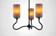 Prairie Glass Spotted Cylinder 3F Trumpetvine Chandelier