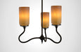 Prairie Glass Spotted Cylinder 3F Trumpetvine Chandelier