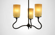 Prairie Glass Spotted Cylinder 3F Trumpetvine Chandelier