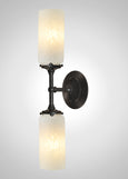 Prairie Glass Spotted Cylinder Linear Double Sconce