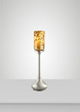 Prairie Glass Cal Poppy Cylinder Acacia Table Lamp