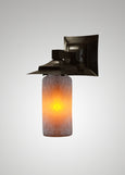 Prairie Glass Spotted Cylinder Black Oak Small Exterior Sconce