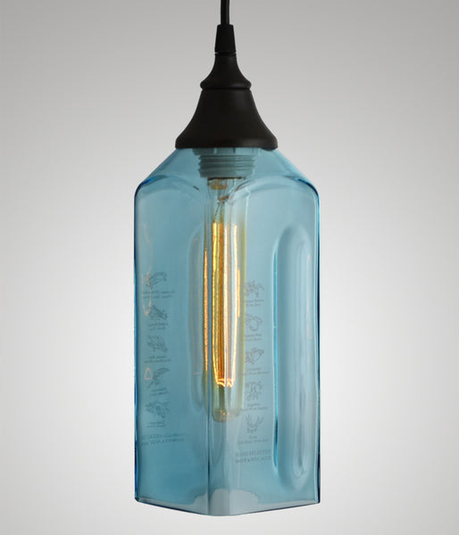 Bottle Glass Pendant, Bombay Sapphire